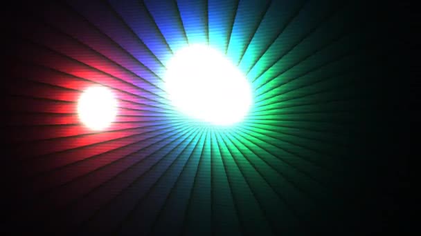 Trzy światła poruszające się po ostrzach Spinning Club Nightclub — Wideo stockowe
