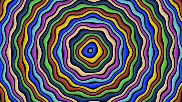 Wibbly Wobbly Rings of Dark Colours Pulsing — Stock Video