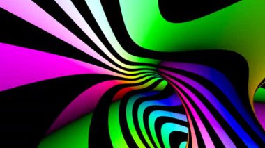 Çizgili Gökkuşağı Duvarlı Bükülmüş İç Donut