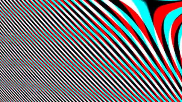 Anaglyph Red Blue Bars Morphing Lines Masker — Stockvideo