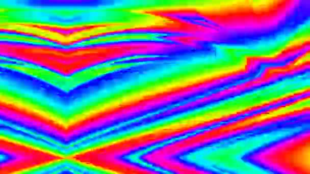 Abstract Bright Rainbow Neon Abstract Butterfly Transformation — Stock Video