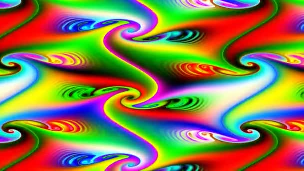 Psychedelische Psychedelia Bewegungsmuster fraktaler Spiralen ineinander verflochten — Stockvideo