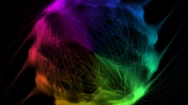 Sphère arc-en-ciel rotative adoucie de rayons pointus — Video