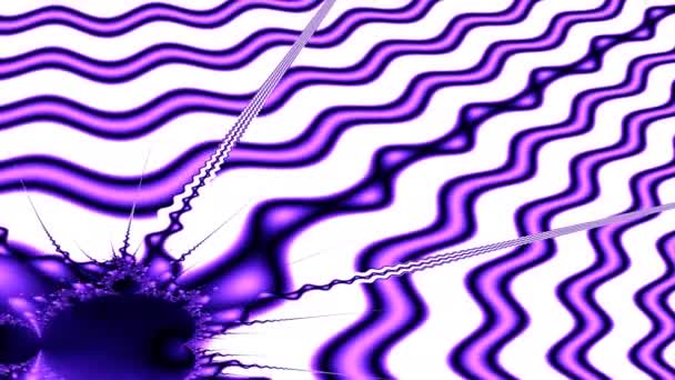 Inchiostro viola rovesciato elettrico blu Mandelbrot movimento frattale — Video Stock