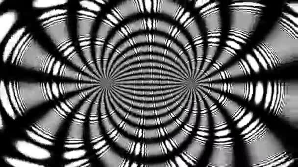 Gekromde spiralen masker Overlappende hypnose — Stockvideo
