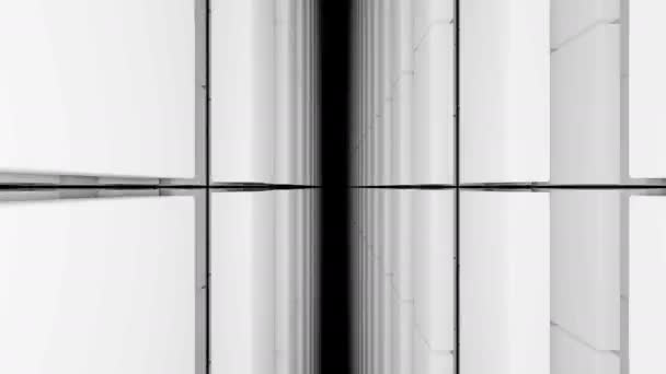 Сетки прямоугольников на черном фоне маски сжимающихся блоков — стоковое видео