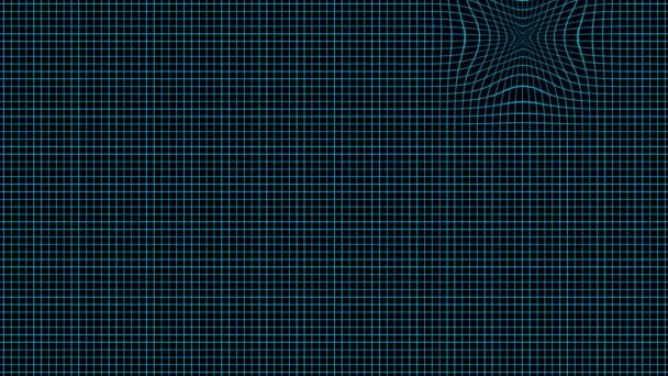 Bague grossissante Cicle montrant une chaîne gravitationnelle se déplaçant sur une grille bleue simple — Video