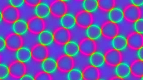 Abstract Rand Kaart in de jaren 70 Heldere ringen van overlappende vormen — Stockvideo