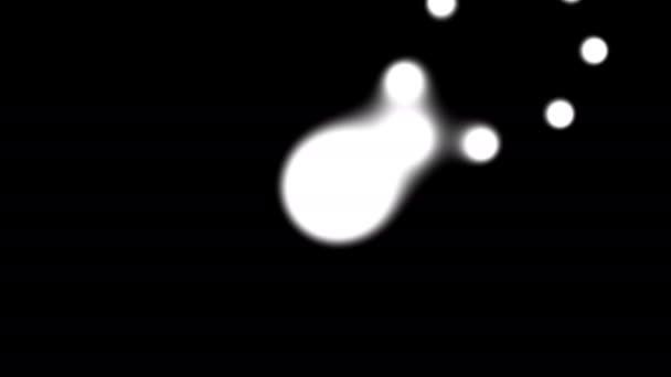 Blobs orbitando com efeito de gravidade e juntando-se ao objeto de massa central — Vídeo de Stock