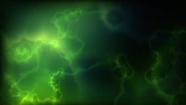 Hvězda tvořící oblast Zelená Nebular měkké hvězdy mraky vzory — Stock video