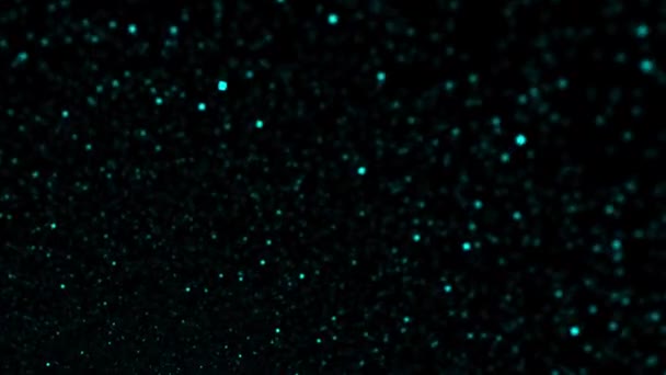 Случайно летающие в глубоком космосе клещи или звёзды подводной пыли — стоковое видео