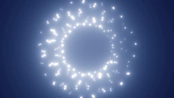 Pontos giratórios de luz em uma forma de toro de Donut de círculo — Vídeo de Stock