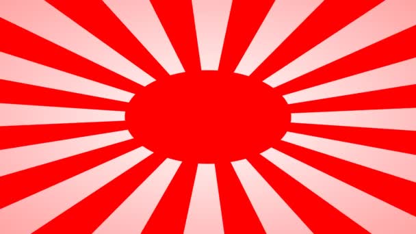 Långsamt spinnande japanska militära flagga solstrålar — Stockvideo