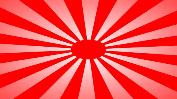 जपान ध्वज सूर्यप्रकाश किरण हळू रोटेशन — स्टॉक व्हिडिओ