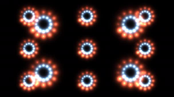 Roterende Loading Spinners Hoge resolutie Oranje en Blauw Buitenaards Ruimteschip — Stockvideo