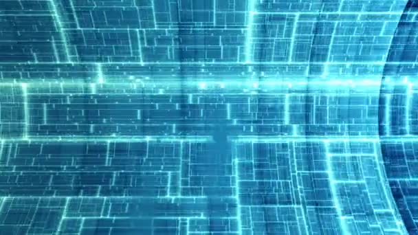 Panoramique à travers un tunnel de technologie Réseautage Anneau de signalisation connecté