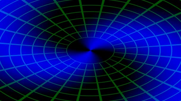 Groene radarraster over blauwe radiaal verloop — Stockvideo