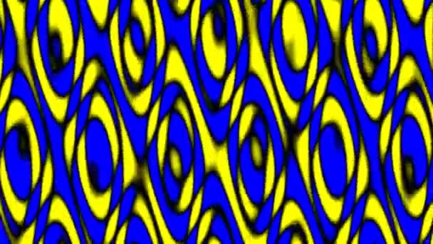 Mřížka spirálových čtverců modrého a žlutého posunu — Stock video