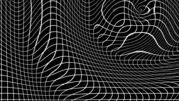 Warped Spacetime Gravitational Waves of Mesh Surface Bending Mask Matte — Vídeos de Stock
