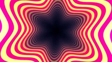 Parlak Sarı Pembe Çizgili Dalgalı Tünel 'e Uçmak