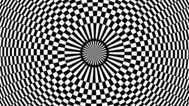 Checkerboard Küresi Radyal Desen Merkezine İçsel Yansıtılıyor