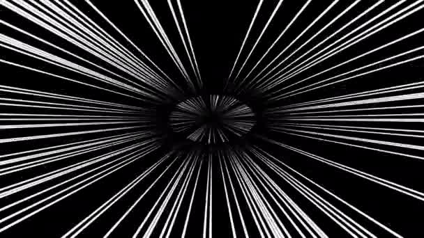 Zoomer dans un tunnel d'étoiles à vitesse de distorsion maximale — Video