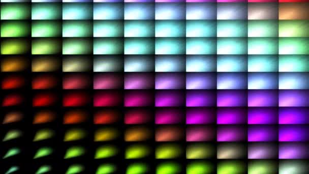 Mnoho různých barev obrazovky v mřížce světlé barvy — Stock video