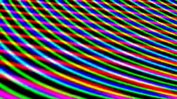 Meleg szálak fényes színek alkotó kromatikus abberációs hatás a képernyőn — Stock videók