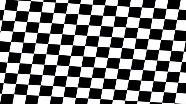 Pan och rotera över en Chequerboard Grid Monochrome Mask — Stockvideo