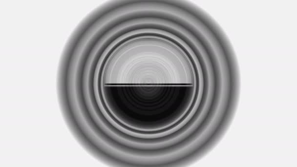 在一系列同心的黑暗循环后面暴露一个水平面具 — 图库视频影像