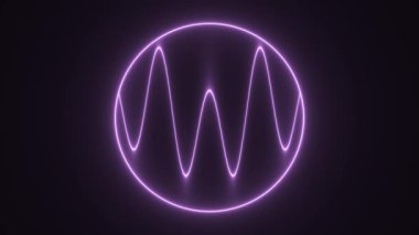 Sinüs Dalgası Mor Dalga Biçimi Şablon W Sembol Dalgalanması