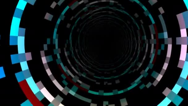Entrer dans un rétro Lowfi 8 bits 8 bits fond anneau boucle cercle tuyau — Video