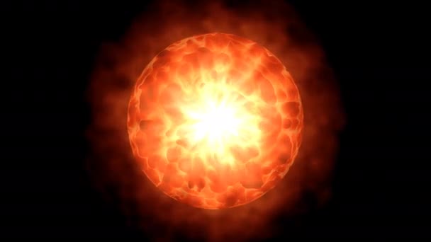 Rolling Burning Ball of Fire Sphere Glowing Sun Solar Fireball — Stock video