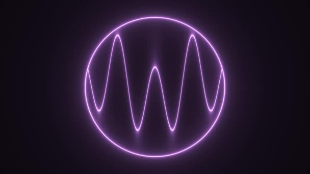 Onda sinusoidal púrpura patrón de forma de onda W Símbolo Wobble — Vídeos de Stock