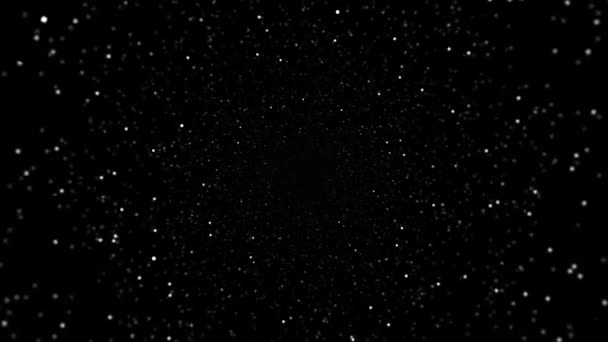 Rör sig långsamt framåt djupt in i rymden mjuka stjärnor passerar Viewer Mask — Stockvideo