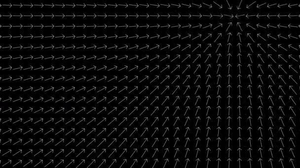 Flechas que muestran la ubicación de un imán en movimiento Demostración de ciencia de campo magnético — Vídeo de stock