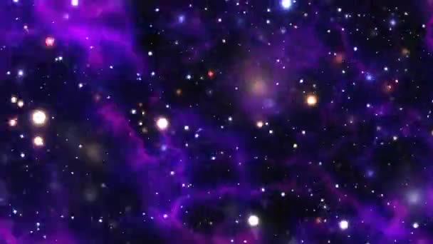 Fly Out Moving Background Through Large Galactic Cluster — Stock video