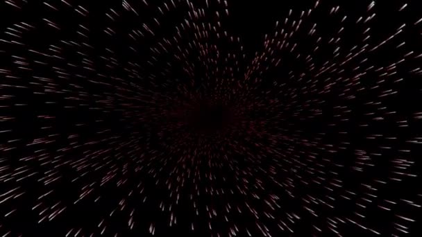 Verzerrter Lichtraum und Sternenfeld-Zoom in die Zukunft — Stockvideo