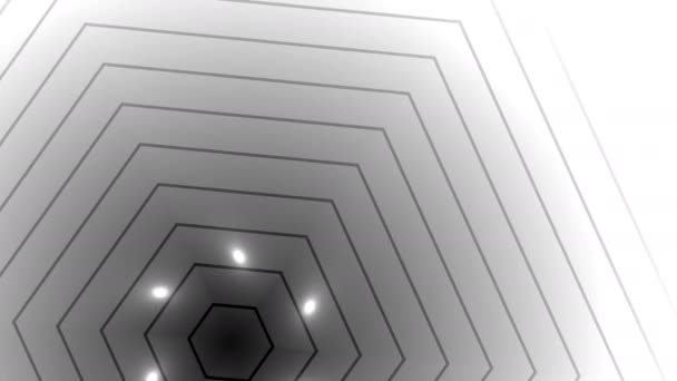 Hexagon Mask Panning Zooming lockert und strafft die Ringe — Stockvideo