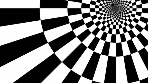 Ilusión óptica de túnel a cuadros — Vídeo de stock