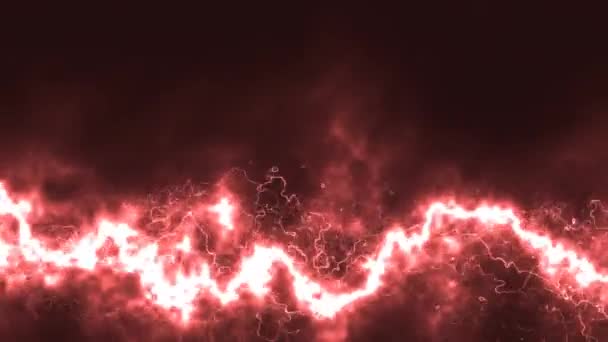 Arcing ไฟฟ้าสีแดง ข้ามด้านล่างของกรอบ — วีดีโอสต็อก