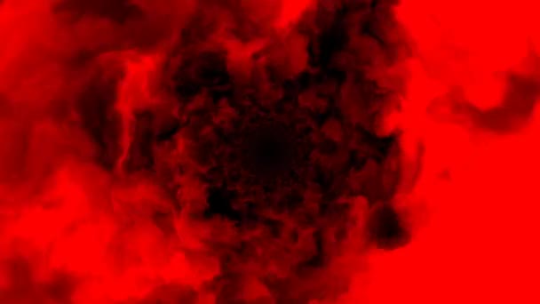 Кривавий червоний палаючий вогонь пекло пекло полум'я падаючий тунель колапс — стокове відео