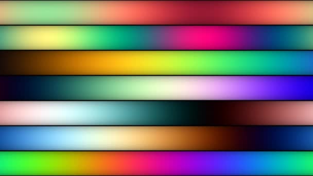 Líneas de paletas de colores degradadas mezcladas en una pila — Vídeos de Stock