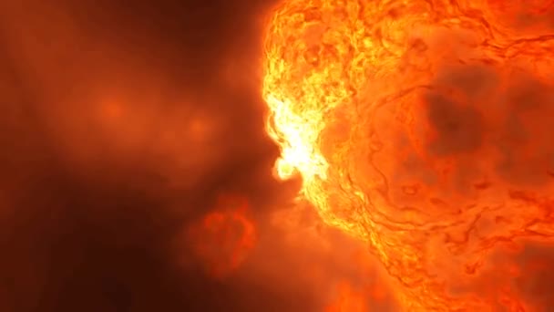 Расширение огня Лава ударная волна встреча магма фронты — стоковое видео