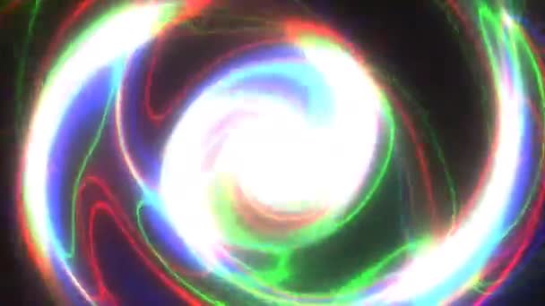 Todos los colores del arco iris colapsando en un punto central Big Bang — Vídeos de Stock