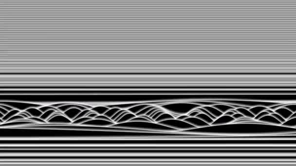 Abstract Waveform Generated Landscape Inside Boring Excesting Interesting Mask — стоковое видео