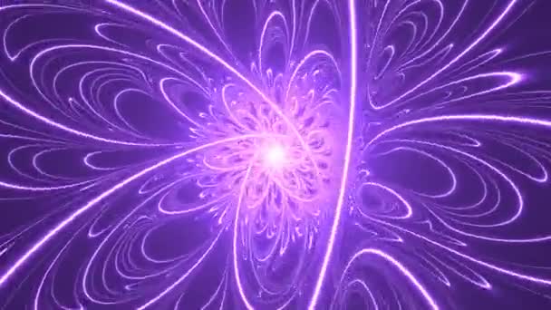 Masa retorcida del espacio-tiempo abstracta de lazadas espirituales místicas fantásticas florales — Vídeo de stock