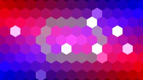 Cuadrícula de hexágonos de seis lados colmena mostrando transición de rosa a azul — Vídeo de stock