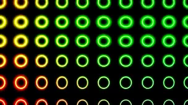 Wobble oscilando círculos padrão de propulsão anéis de luzes led — Vídeo de Stock