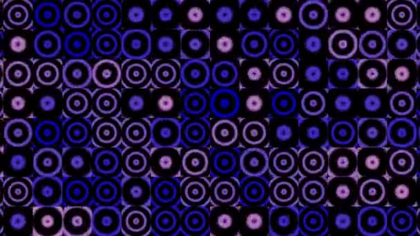 Verschiedene Geschwindigkeiten und Tiefen der Ringe konzentrische Kreise in Schachtelblöcken — Stockvideo